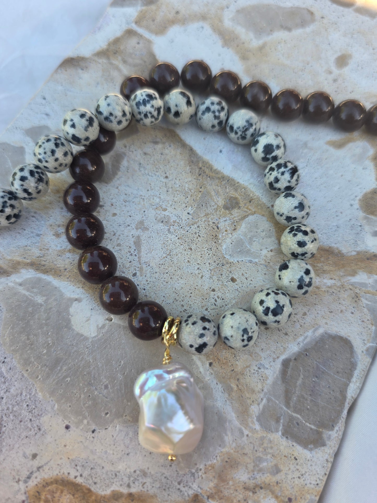 Kelsey - in Purple Adventurine & Dalmatian Jasper