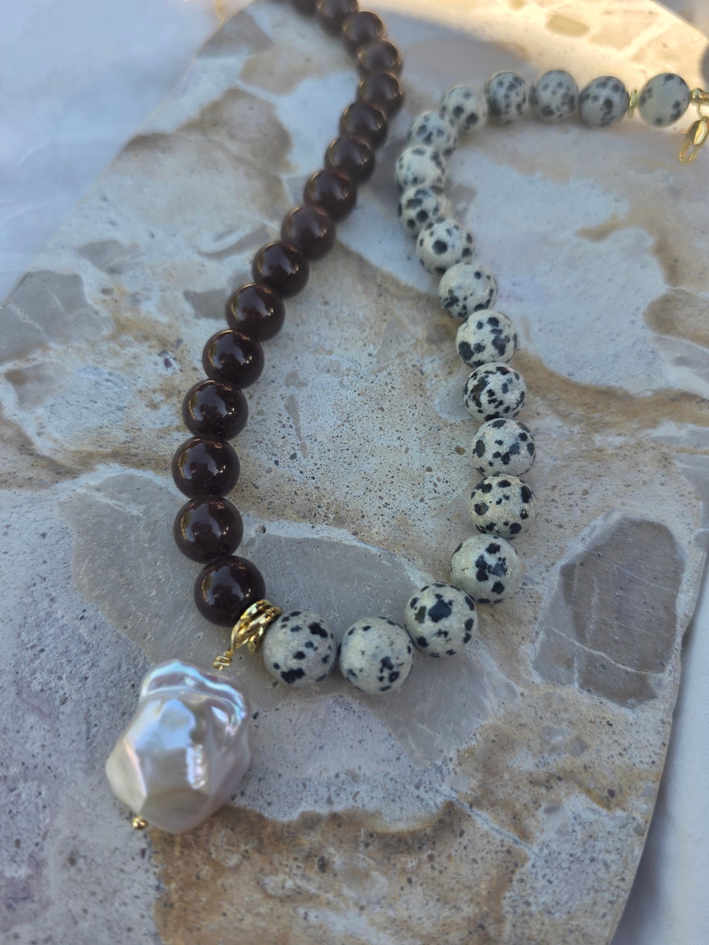 Kelsey - in Purple Adventurine & Dalmatian Jasper